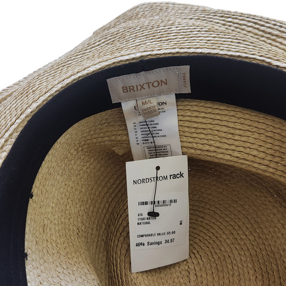 Brixton Woven Straw Joana Hat Womens Size M/L Wide Brim - Picture 6 of 7